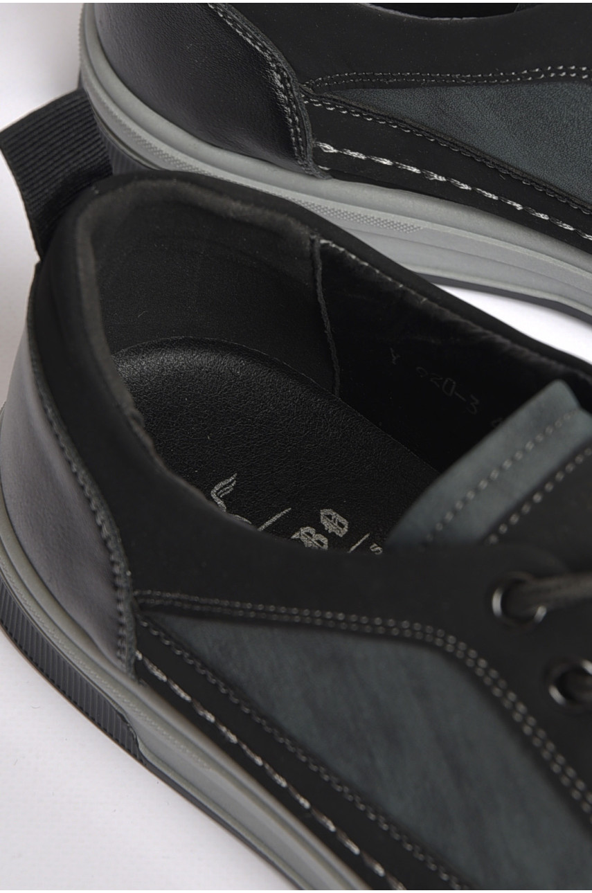 Кроссовки мужские черно-зеленого цвета на шнуровке 920-3 187563