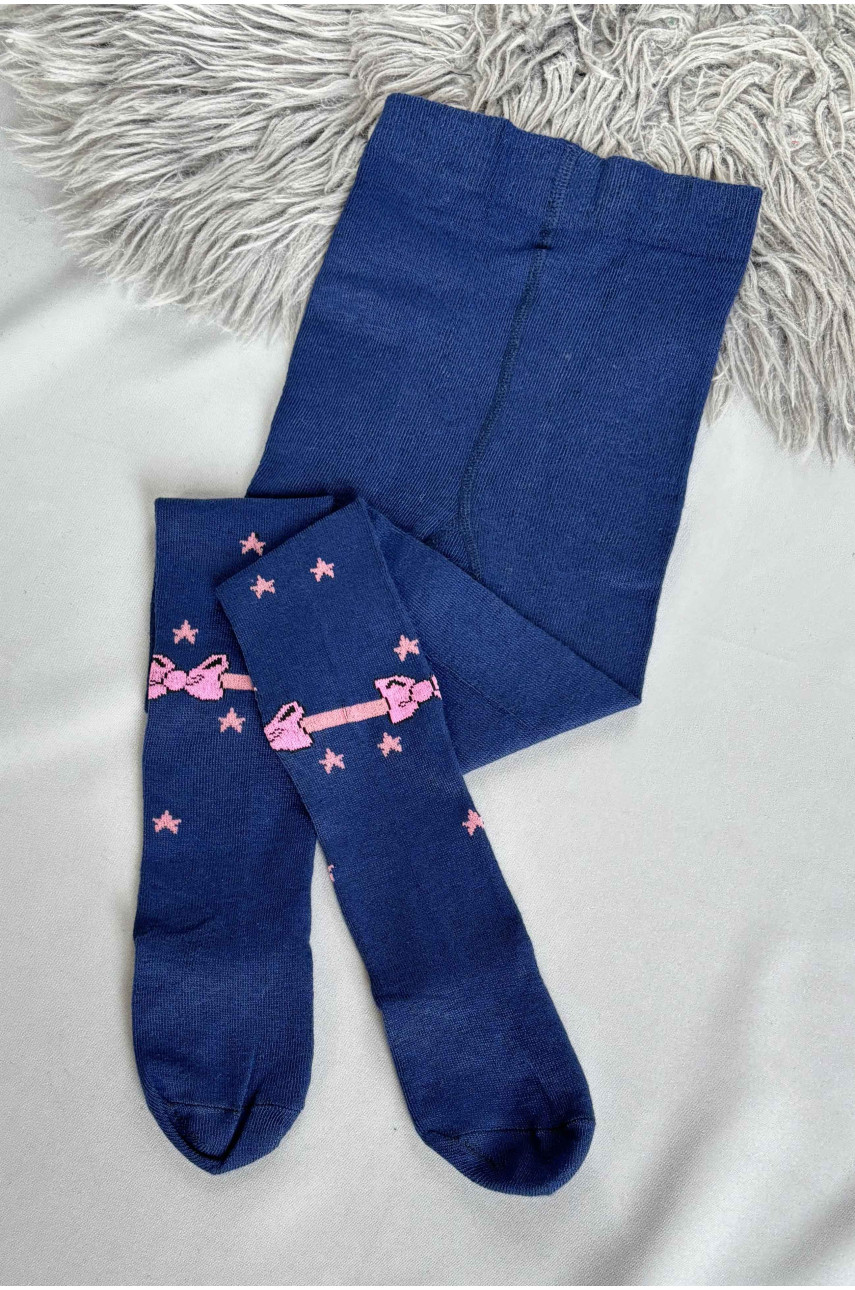 Колготы детские для девочки темно-синего цвета 34-1 187601