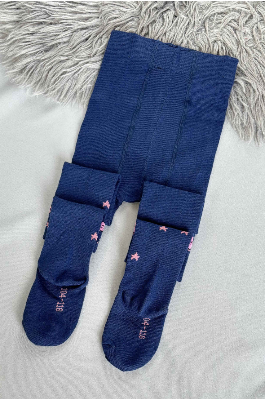 Колготы детские для девочки темно-синего цвета 34-1 187601