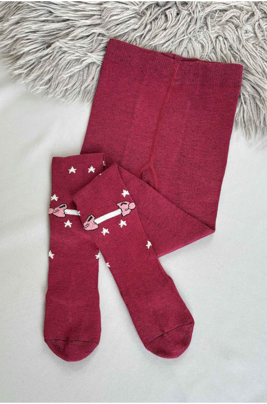 Колготы детские для девочки бордового цвета 34-1 187604