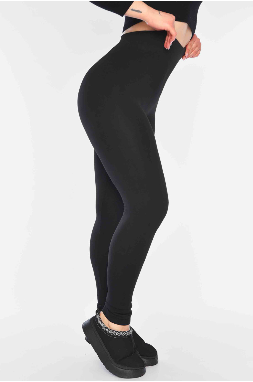 Лосини жіночі з начісом чорного кольору а902-1 187636