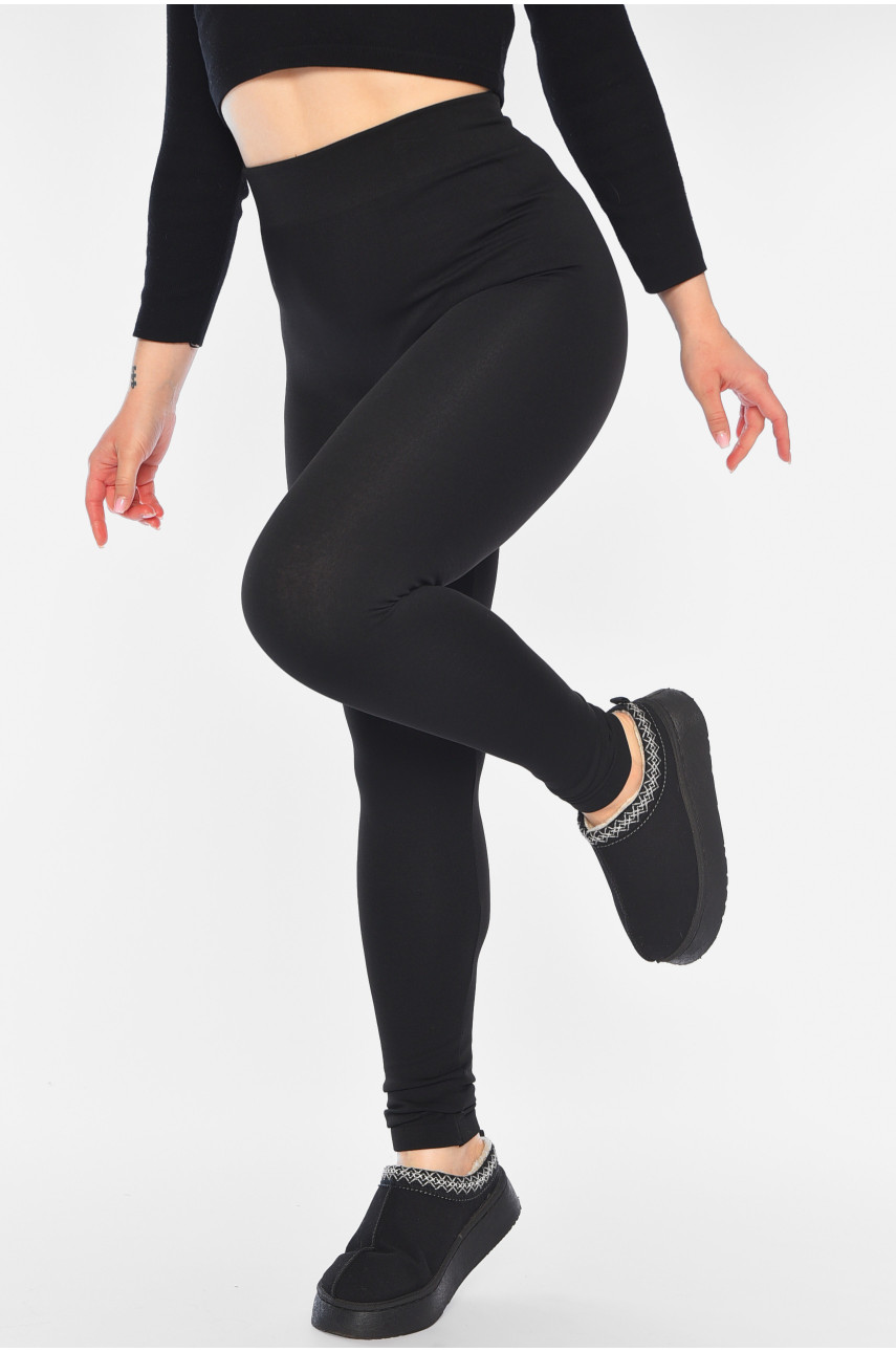 Лосини жіночі з начісом чорного кольору а902-1 187636