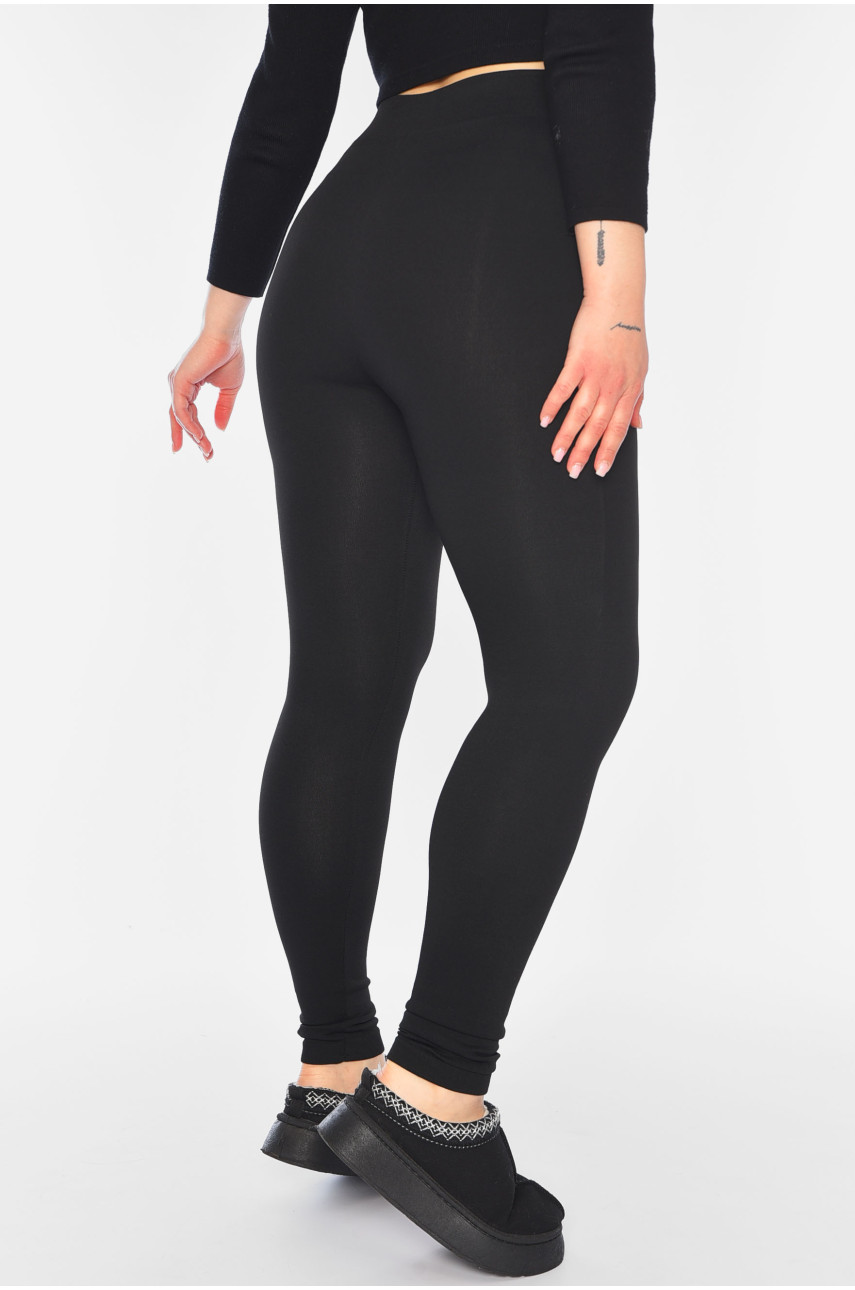 Лосини жіночі з начісом чорного кольору а902-1 187636