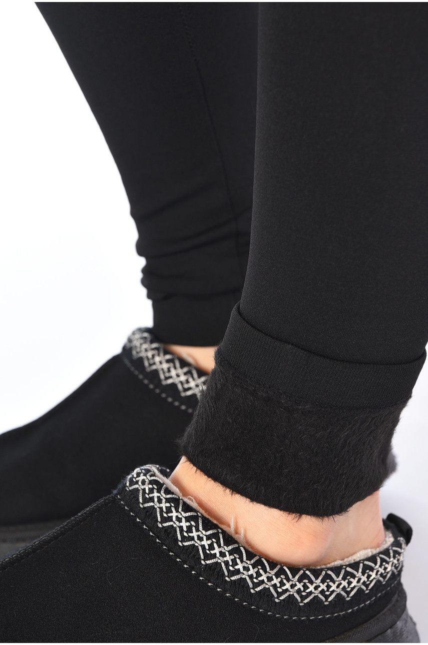 Лосини жіночі з начісом чорного кольору а902-1 187636