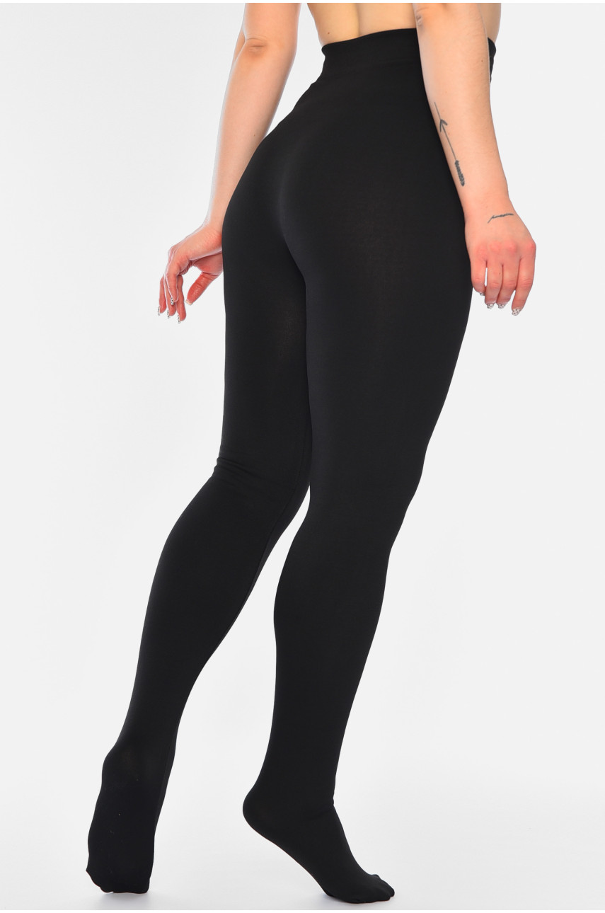 Колготы женские термо  с начесом черного цвета с-01 187638