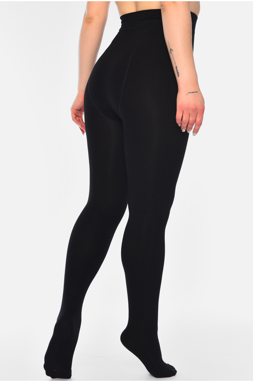 Колготки женские на искусственном меху  черного цвета 280 187640