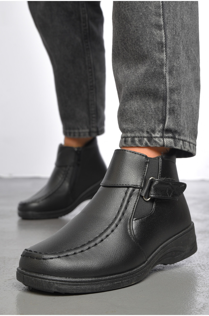 Ботинки женские демисезонные черного цвета на молнии w3-d25 187650