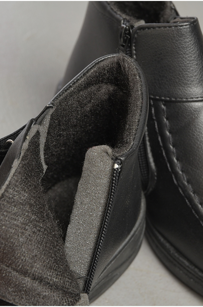 Ботинки женские демисезонные черного цвета на молнии w3-d25 187650
