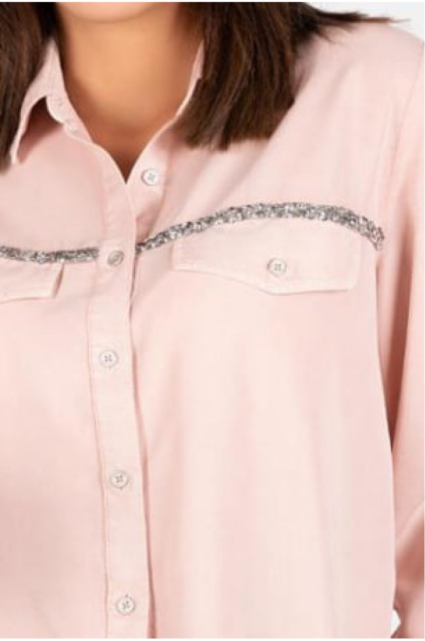 Рубашка женская розового цвета 187652