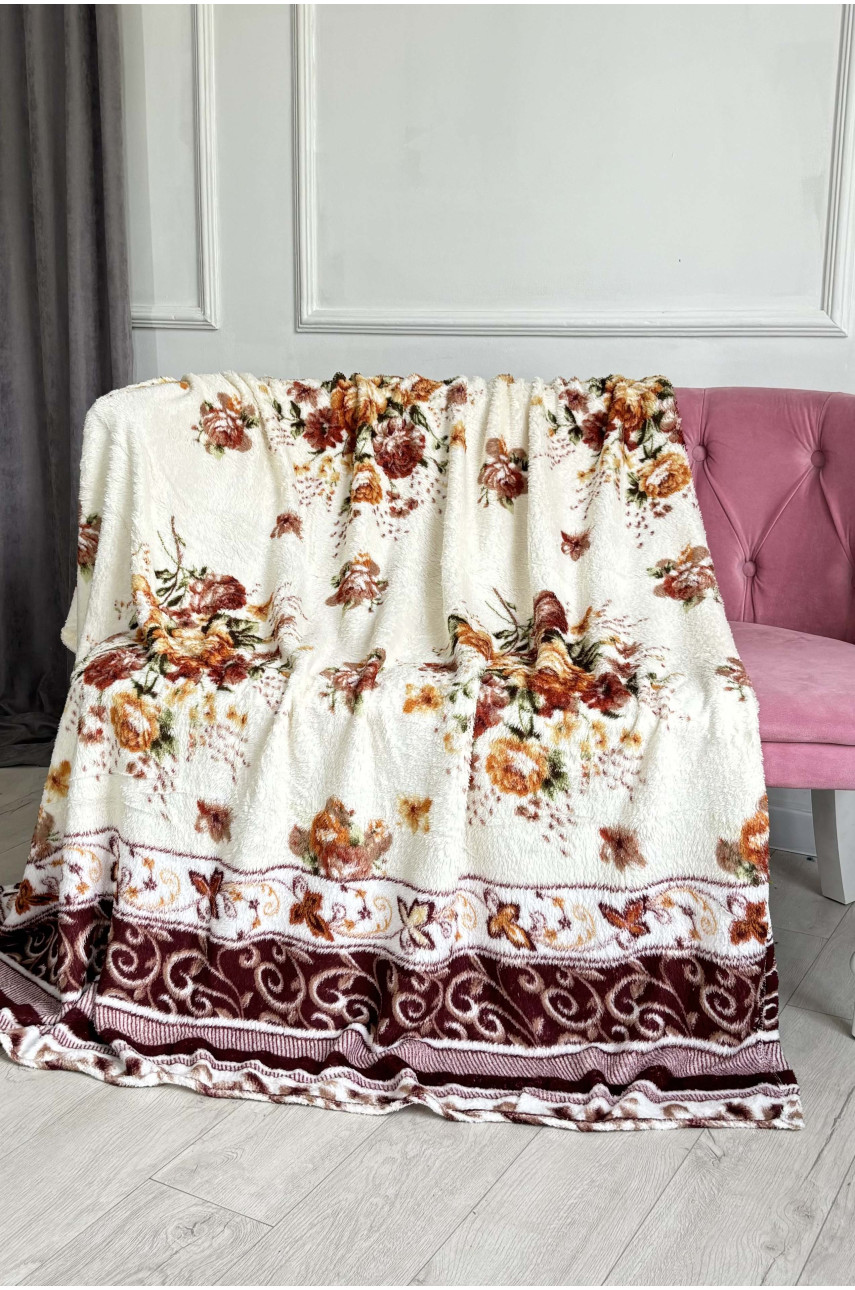 Плед бордового цвета с принтом размер 180*220 187655