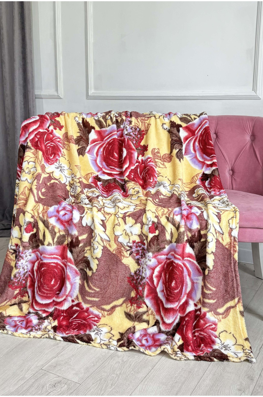 Плед желтого цвета с принтом размер 180*220 187656