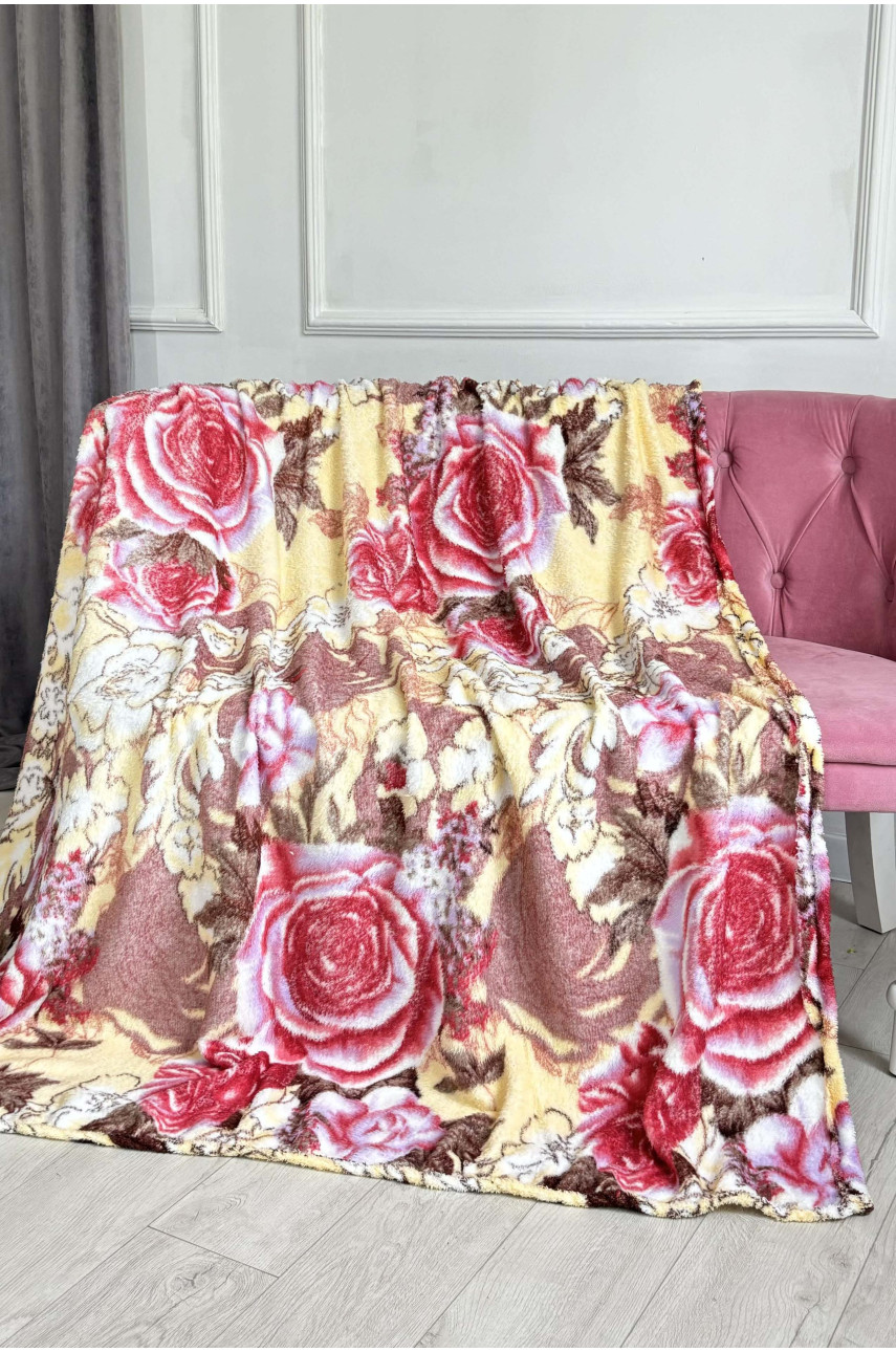 Плед желтого цвета с принтом размер 180*220 187656