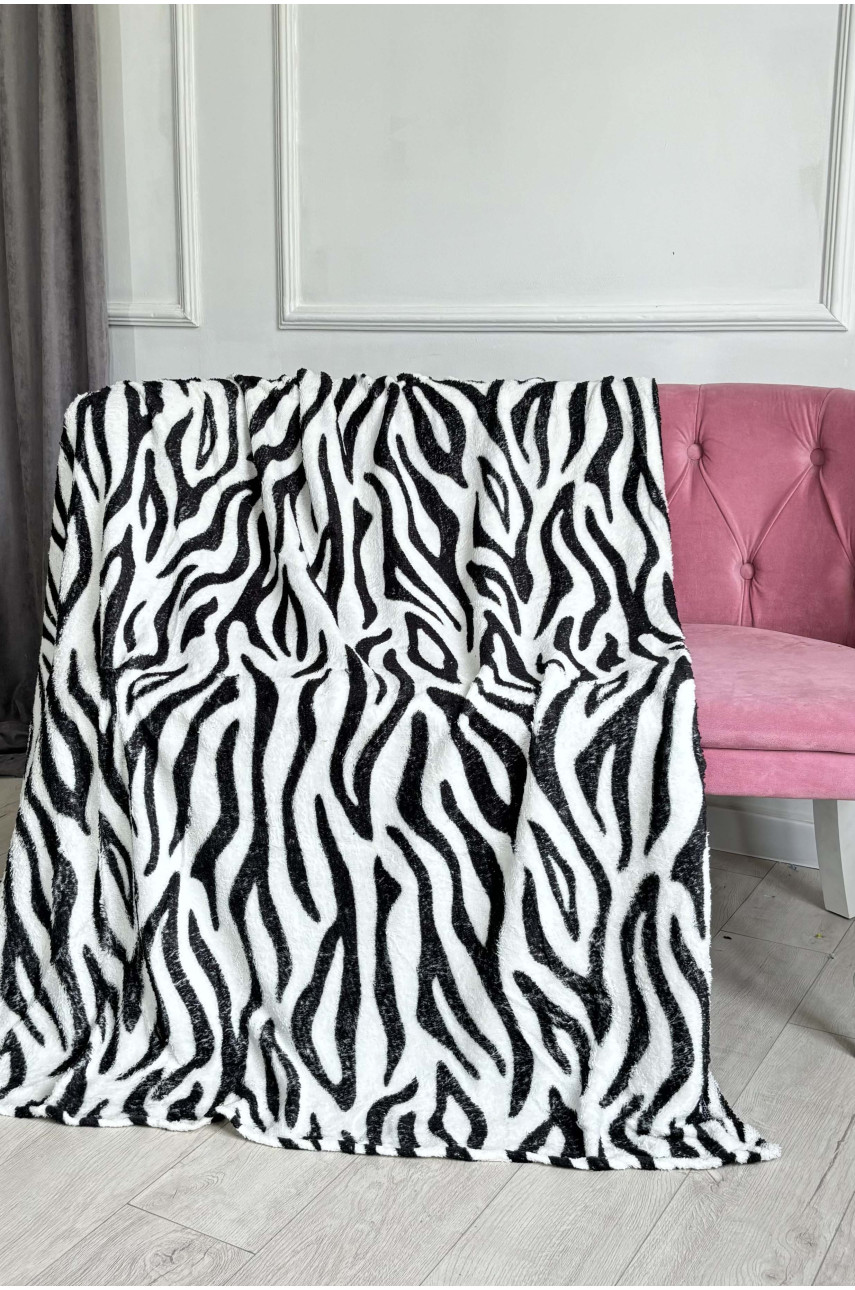 Плед черно-белого цвета с принтом размер 180*220 187659