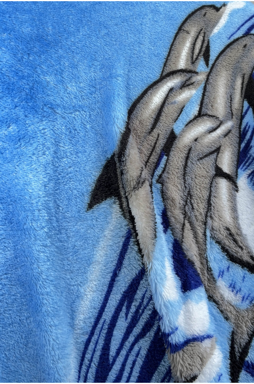 Плед голубого цвета с принтом размер 180*220 187662 Плед голубого цвета с принтом размер 180*220 187662