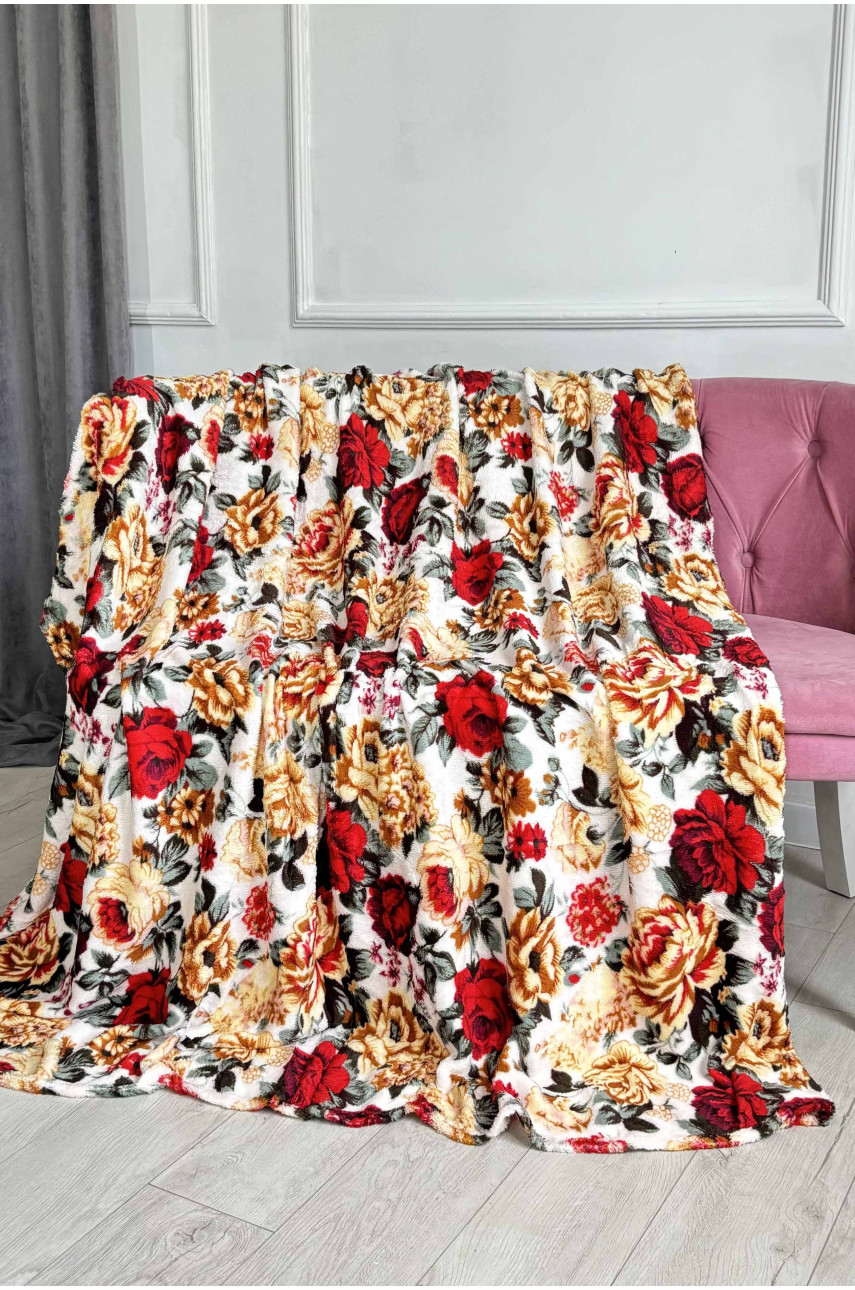 Плед белого цвета с принтом размер 180*220 187664