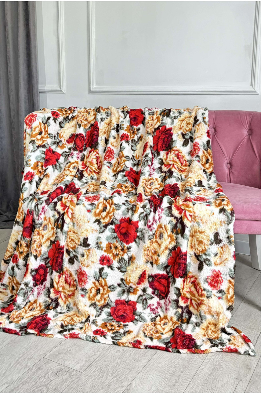 Плед белого цвета с принтом размер 180*220 187664