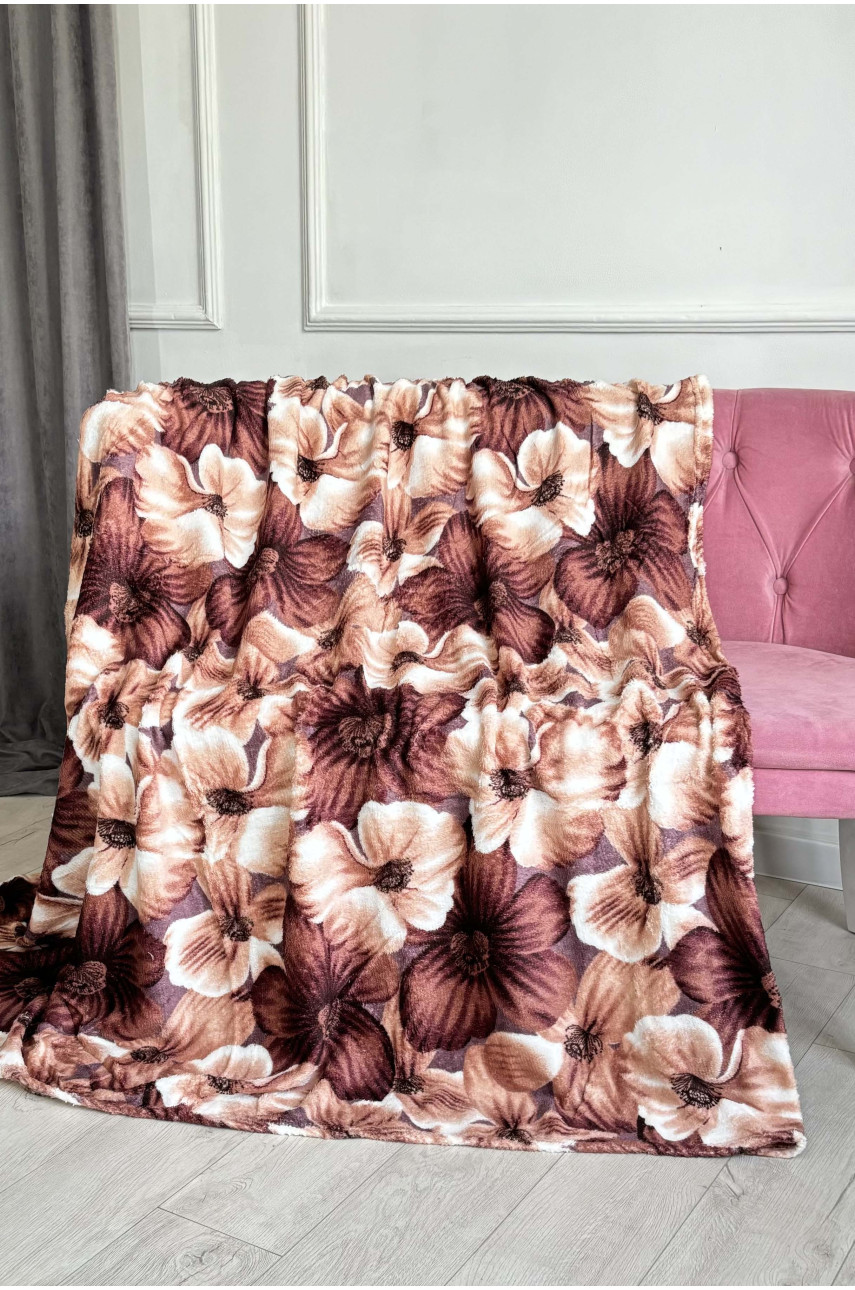 Плед коричневого цвета с принтом размер 200*230 187669