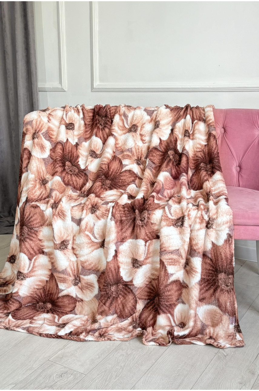 Плед коричневого цвета с принтом размер 200*230 187669