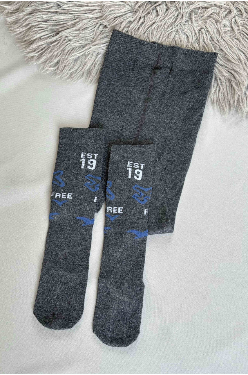 Колготы детские для мальчика темно-серого цвета zk33 187696