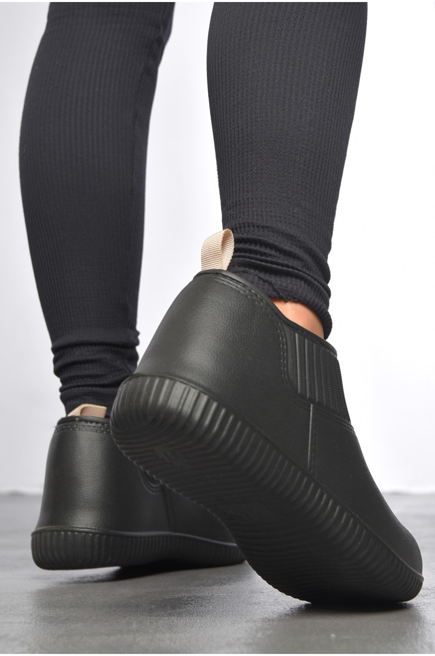 Калоші жіночі утеплені чорного кольору М7009 187705
