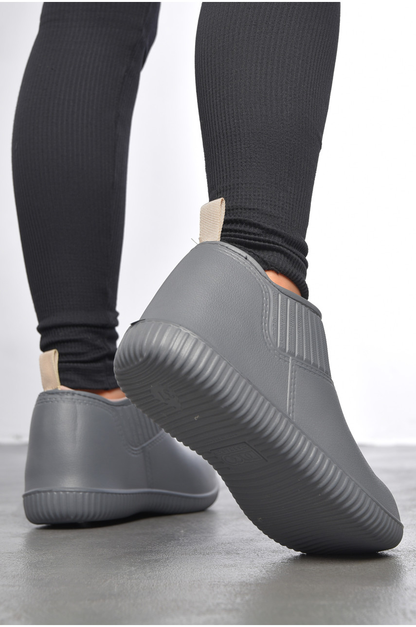 Галоши женские утепленные темно-серого цвета М7009 187707