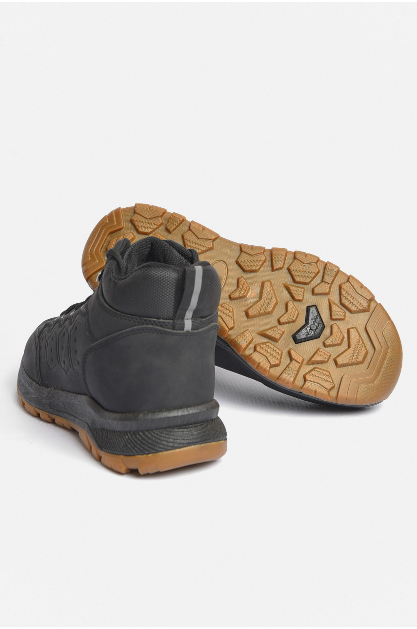 Ботинки мужские зимние на меху черного цвета YB10601-1 187712