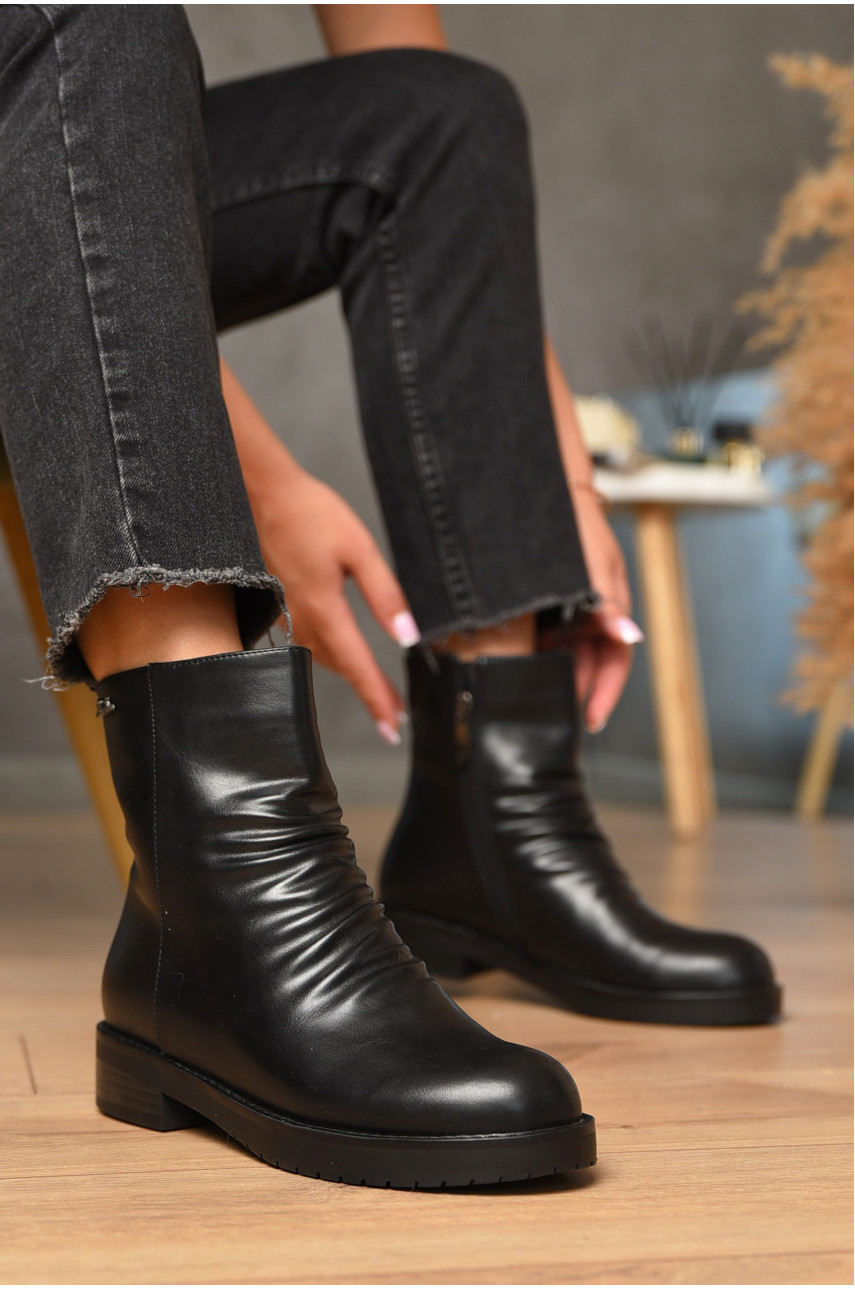 Полусапоги женские демисезонные на молнии черного цвета 4547 187770