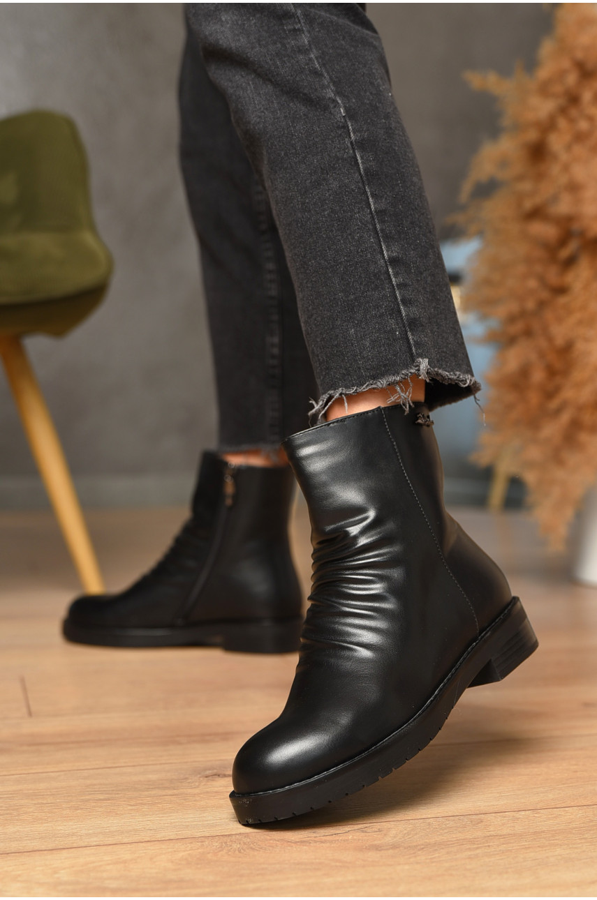 Полусапоги женские демисезонные на молнии черного цвета 4547 187770