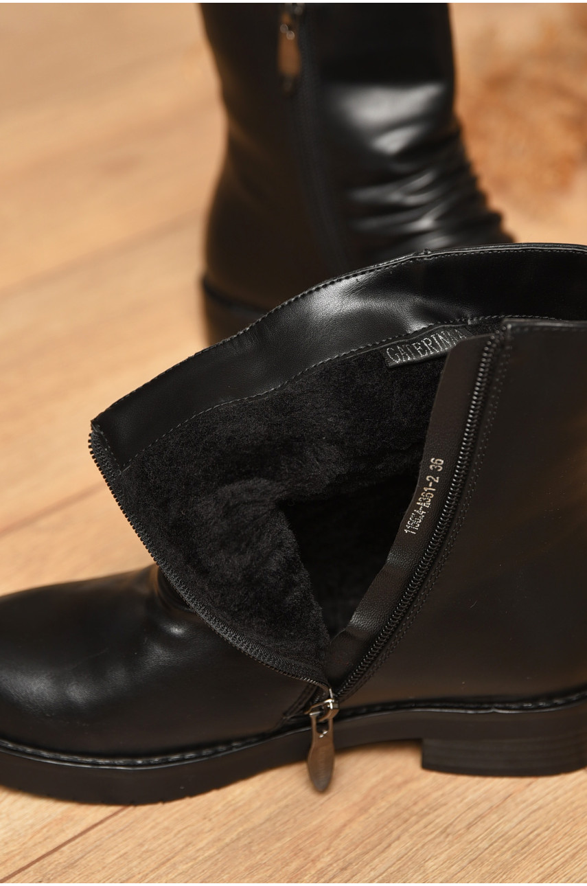 Полусапоги женские демисезонные на молнии черного цвета 4547 187770