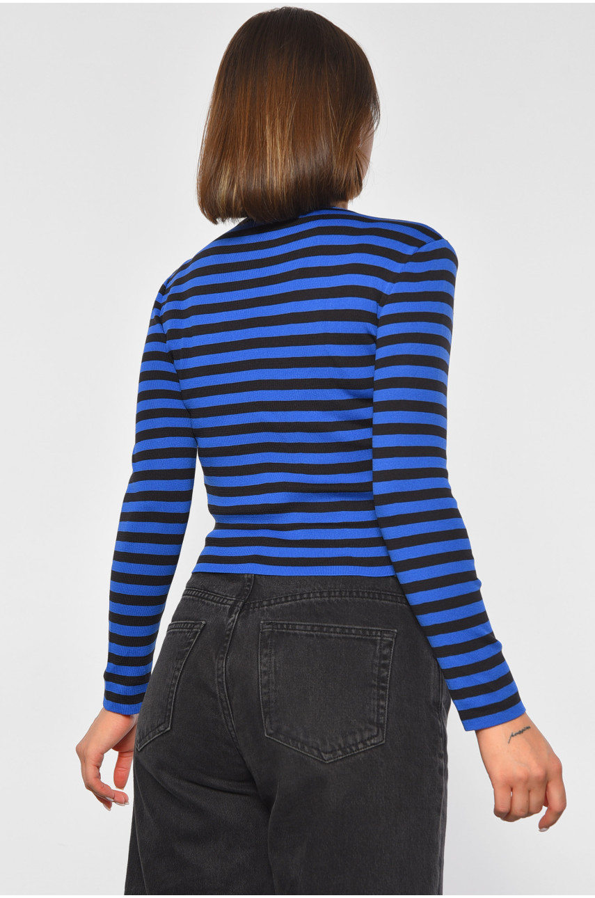 Кофта жіноча трикотажна в смужку синього кольору 151020 187776 Кофта жіноча трикотажна в смужку синього кольору 151020 187776