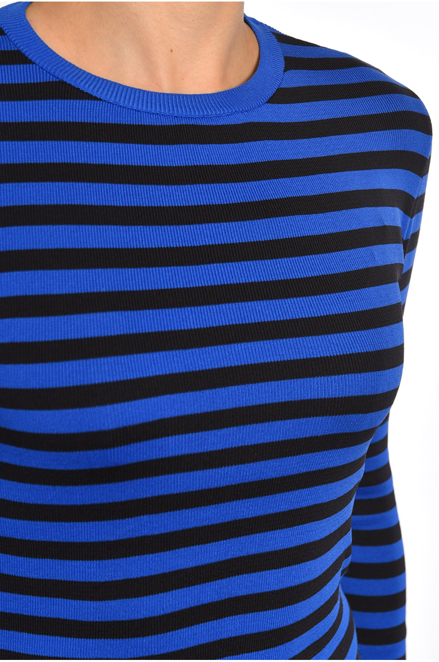 Кофта жіноча трикотажна в смужку синього кольору 151020 187776 Кофта жіноча трикотажна в смужку синього кольору 151020 187776