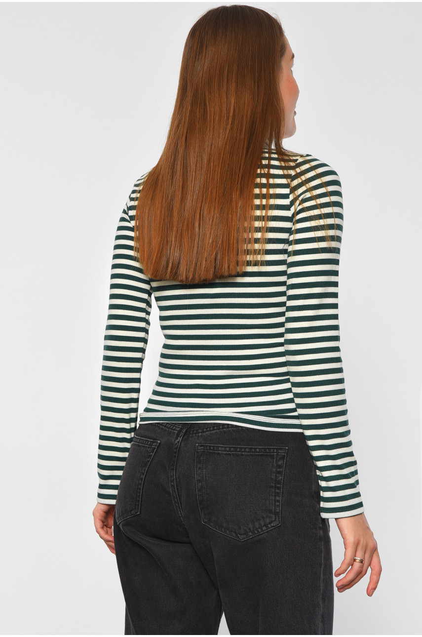 Гольф женский в полоску зеленого цвета 187778