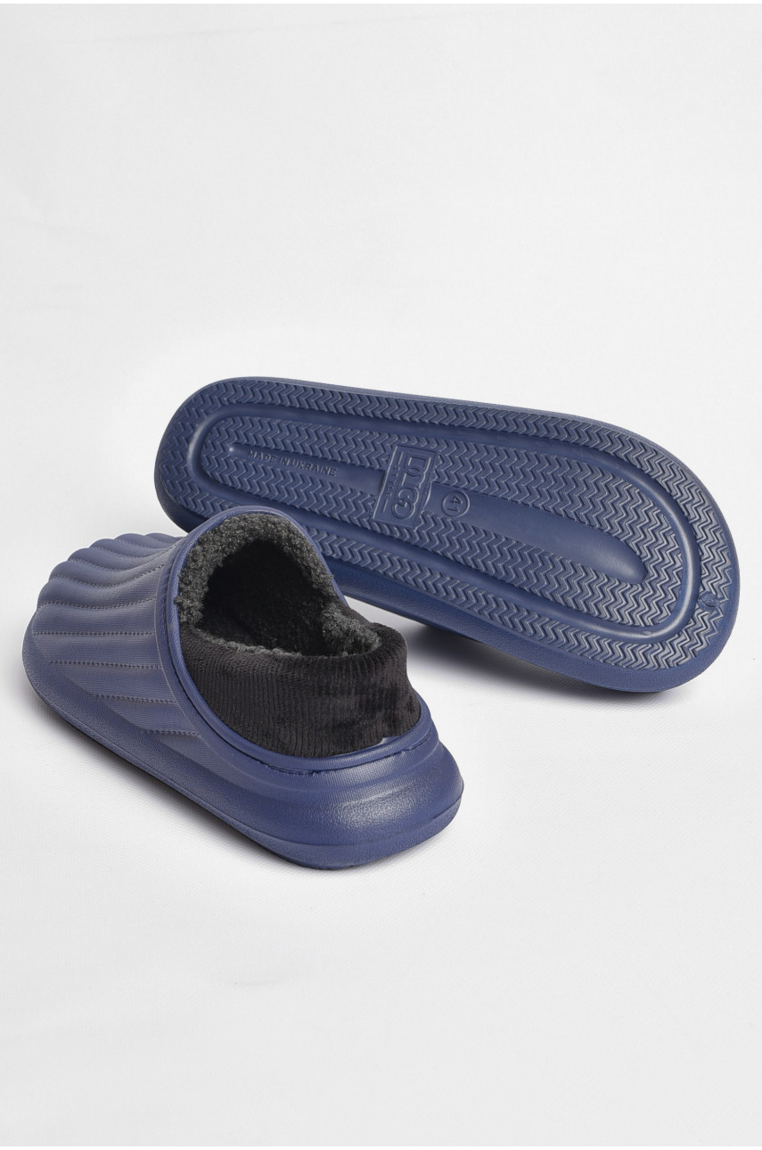 Калоші чоловічі на хутрі темно-синього кольору М8003 187815