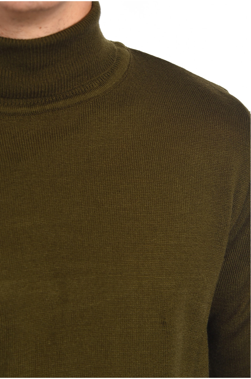 Гольф чоловічий акриловий кольору хакі 25 187817