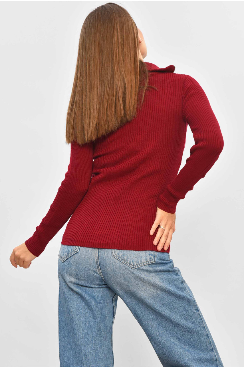 Гольф жіночий однотонний бордового кольору 4653 187884