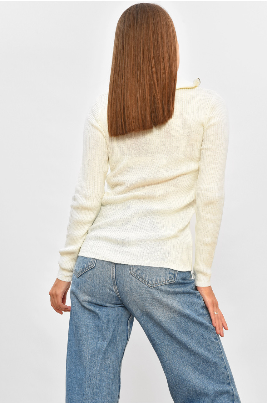 Гольф жіночий однотонний білого кольору 4653 187886