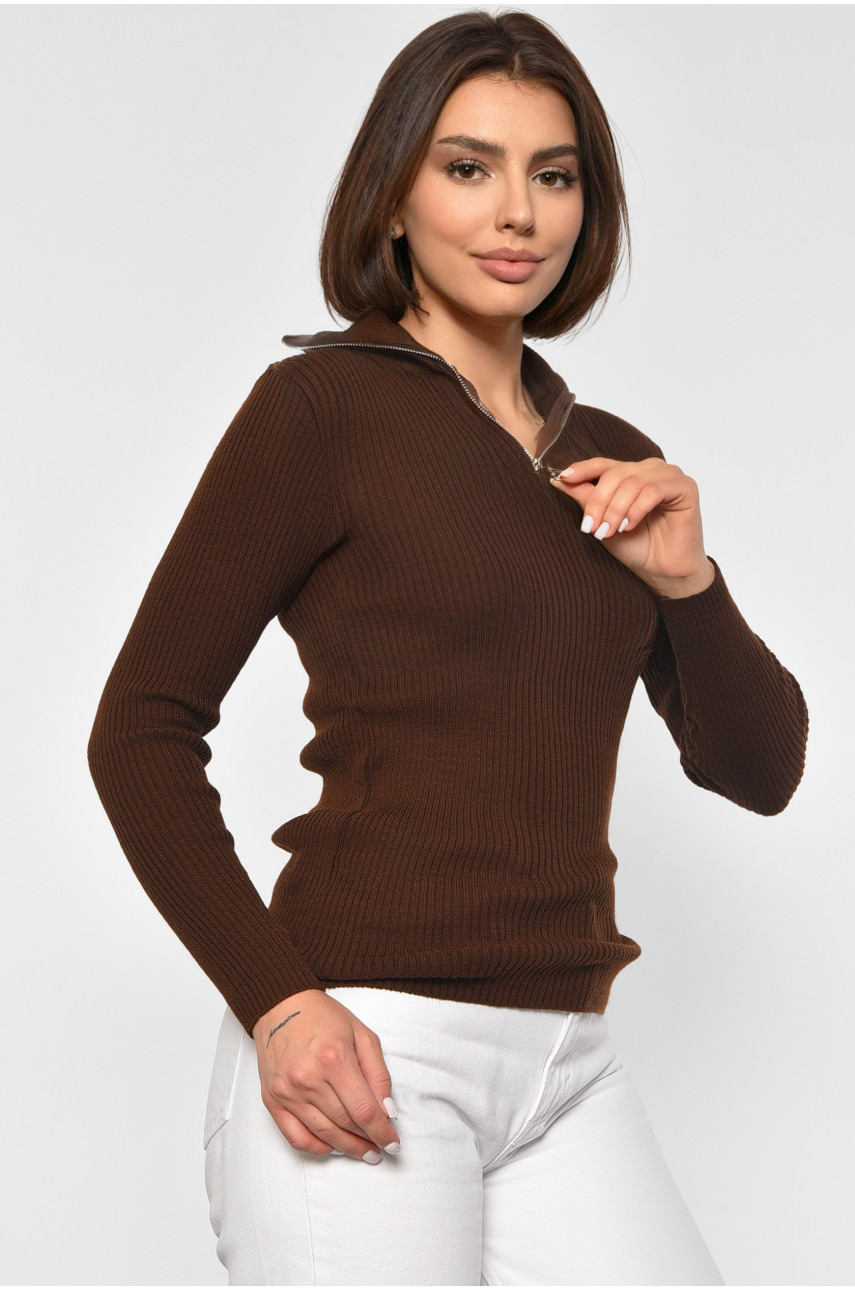 Гольф жіночий однотонний коричневого кольору 4653 187893 Гольф жіночий однотонний коричневого кольору 4653 187893