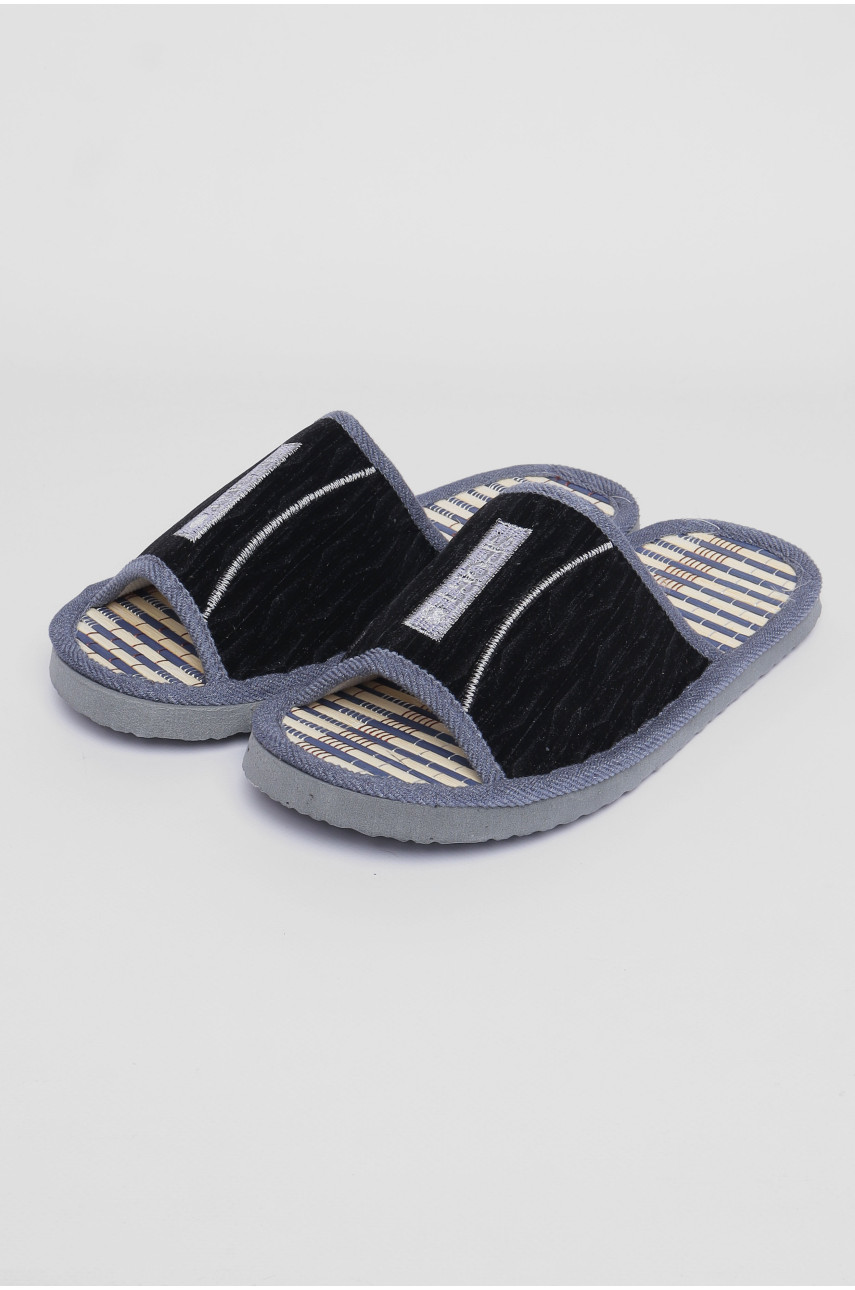 Тапочки комнатные мужские темно-синего цвета 187898 Тапочки комнатные мужские темно-синего цвета 187898