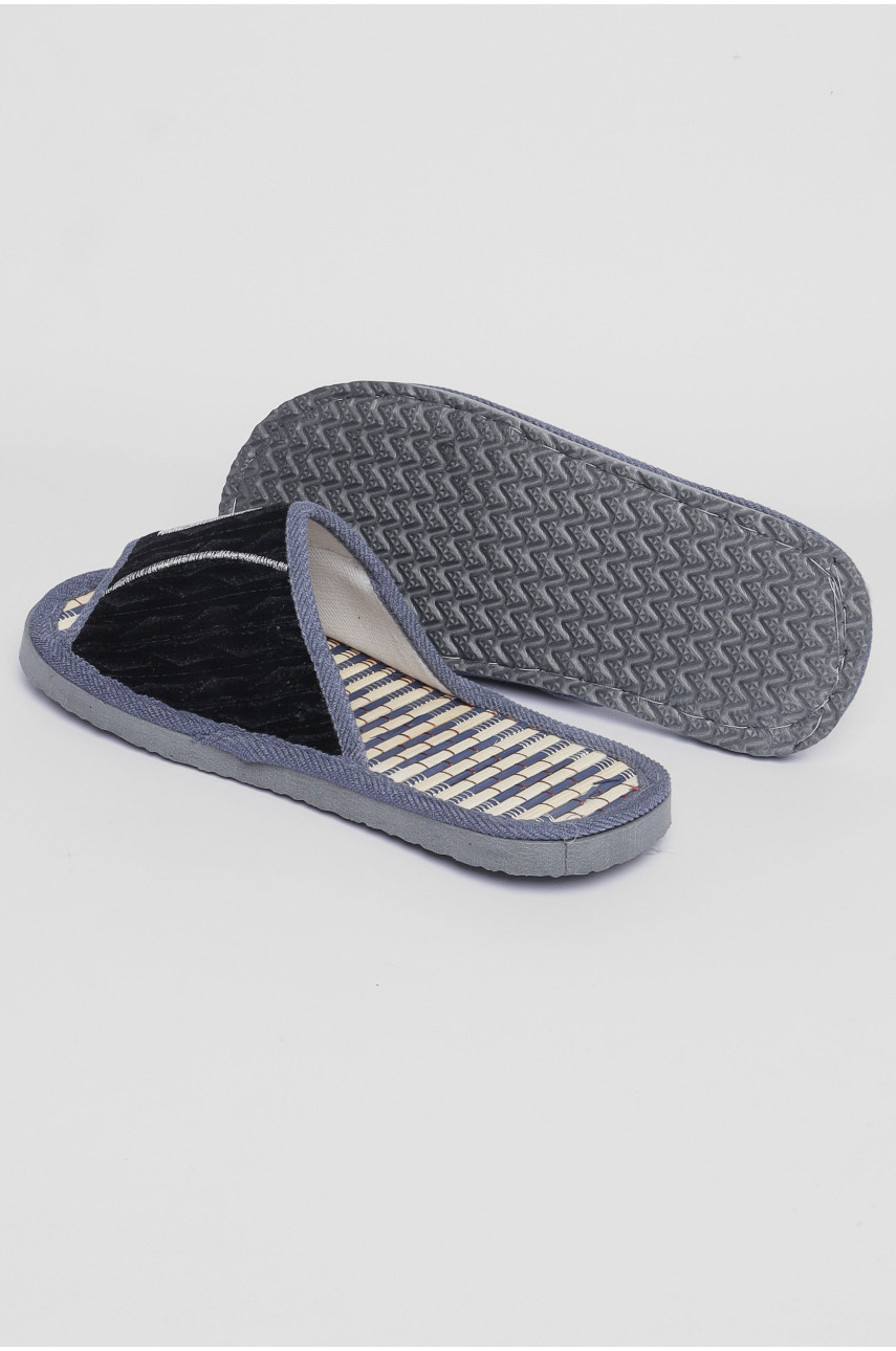 Тапочки комнатные мужские темно-синего цвета 187898 Тапочки комнатные мужские темно-синего цвета 187898