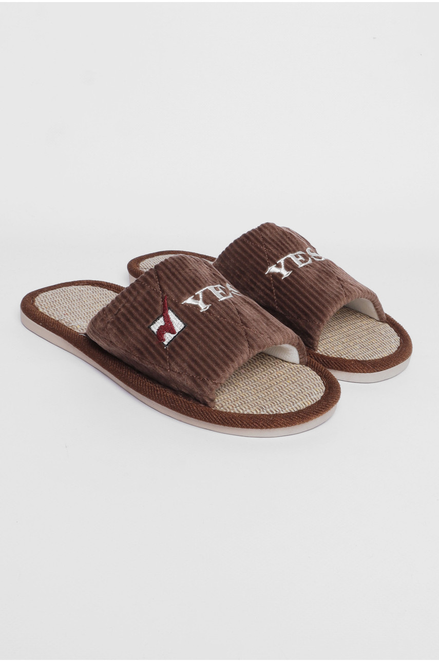 Тапочки комнатные мужские коричневого цвета 187908