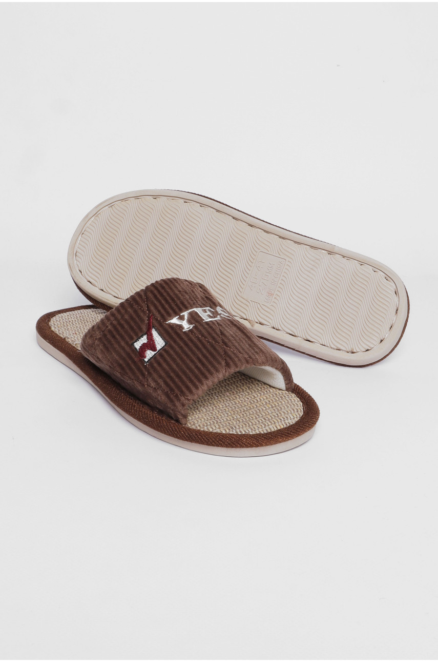 Тапочки комнатные мужские коричневого цвета 187908