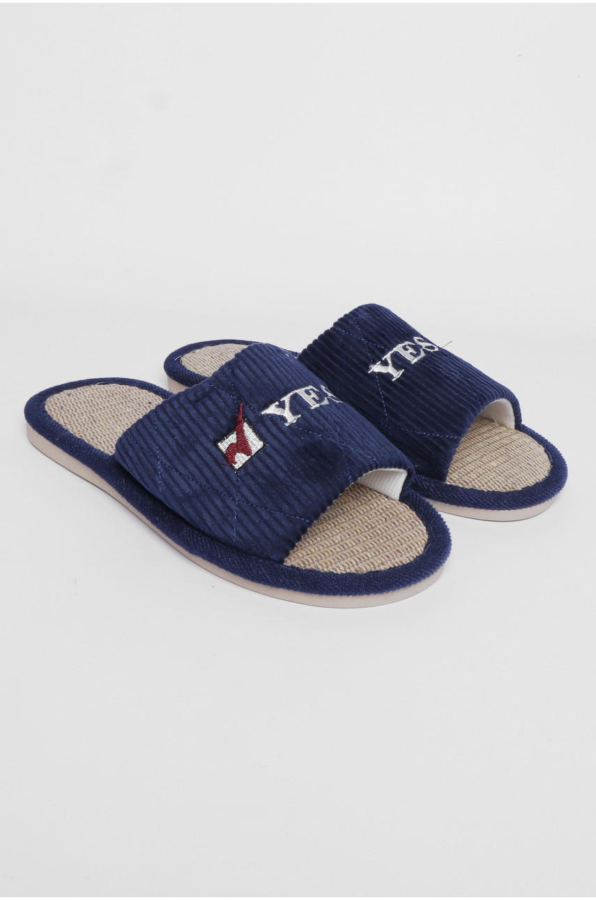Капці кімнатні чоловічі темно-синього кольору 187910 Капці кімнатні чоловічі темно-синього кольору 187910