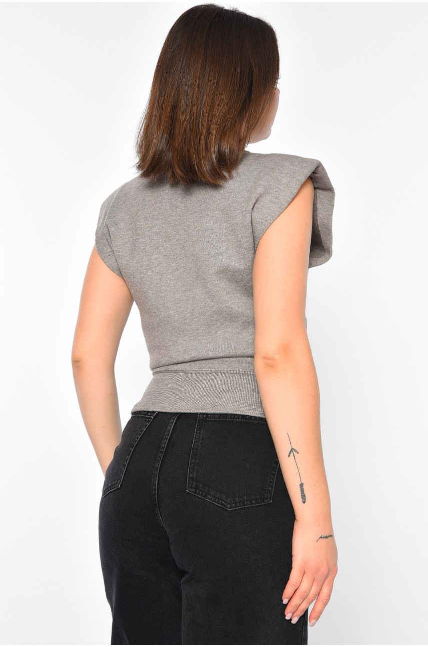 Жилет женский трикотажный серого цвета 187931