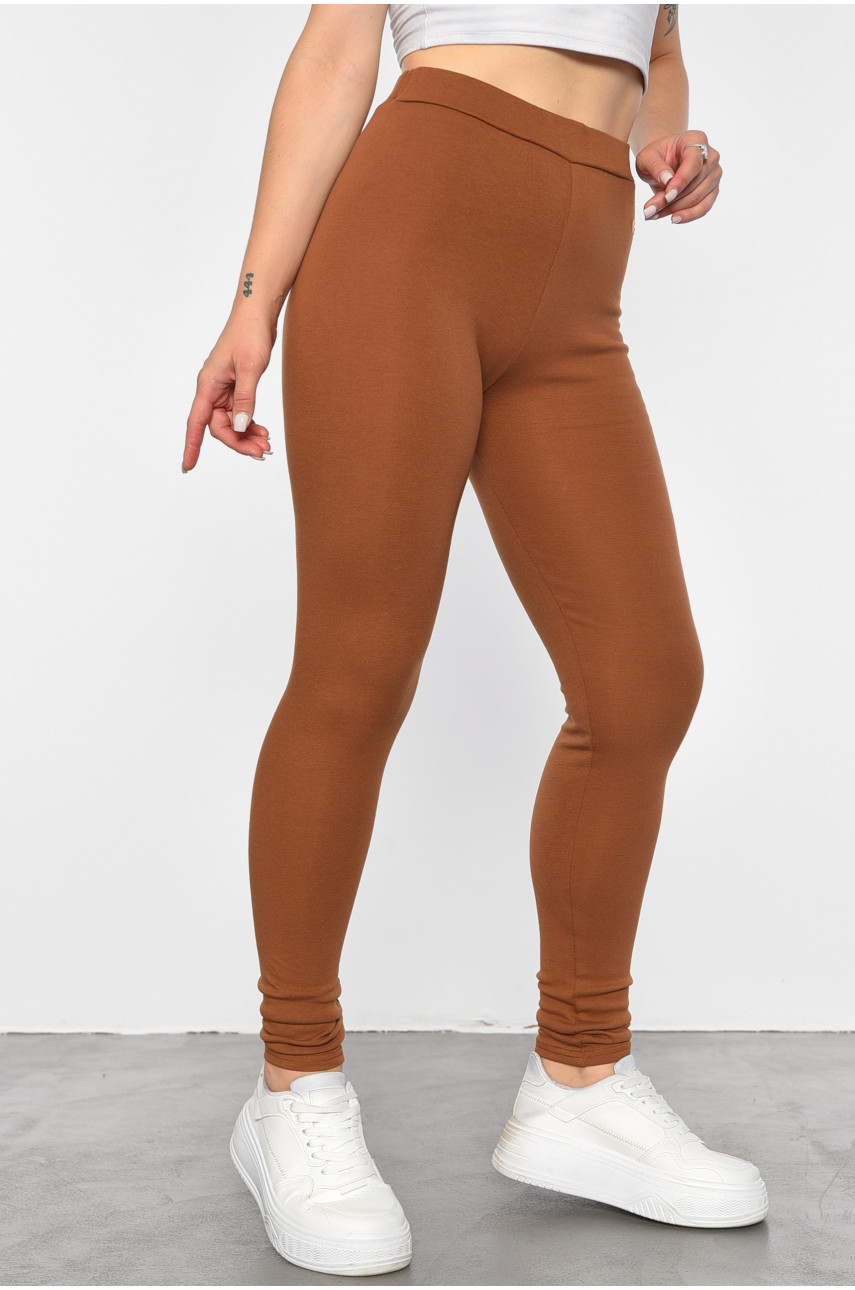 Лосини жіночі однотонні коричневого кольору 9631-1 187936