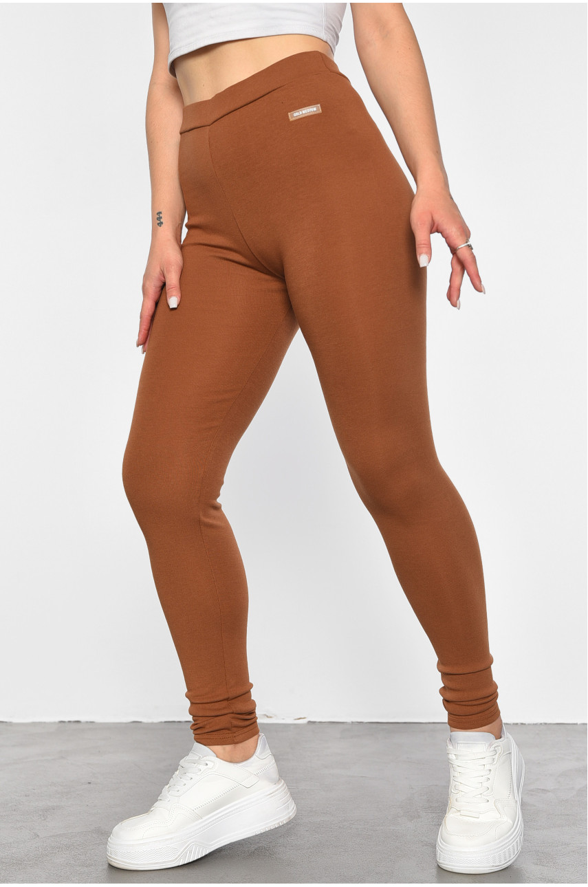 Лосини жіночі однотонні коричневого кольору 9631-1 187936