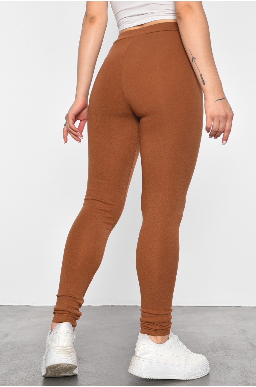 Лосини жіночі однотонні коричневого кольору 9631-1 187936