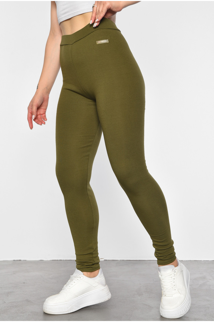 Лосини жіночі однотонні кольору хакі 9631-1 187939 Лосини жіночі однотонні кольору хакі 9631-1 187939