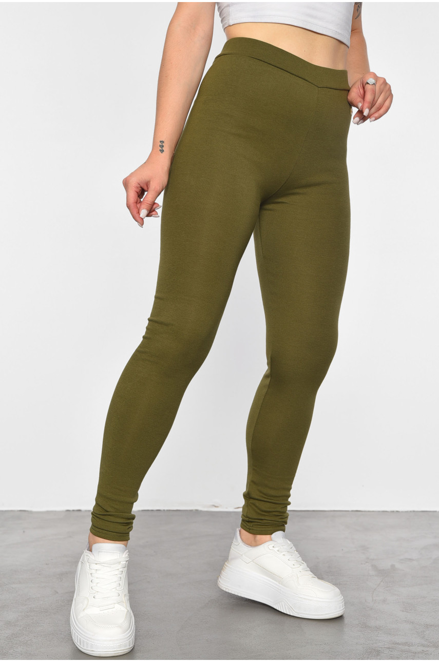 Лосини жіночі однотонні кольору хакі 9631-1 187939 Лосини жіночі однотонні кольору хакі 9631-1 187939