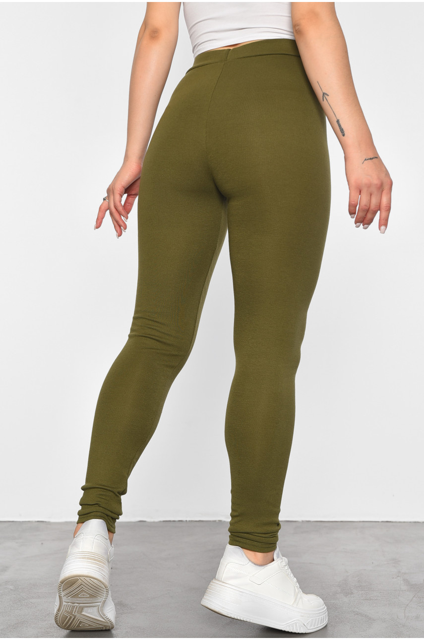 Лосини жіночі однотонні кольору хакі 9631-1 187939 Лосини жіночі однотонні кольору хакі 9631-1 187939