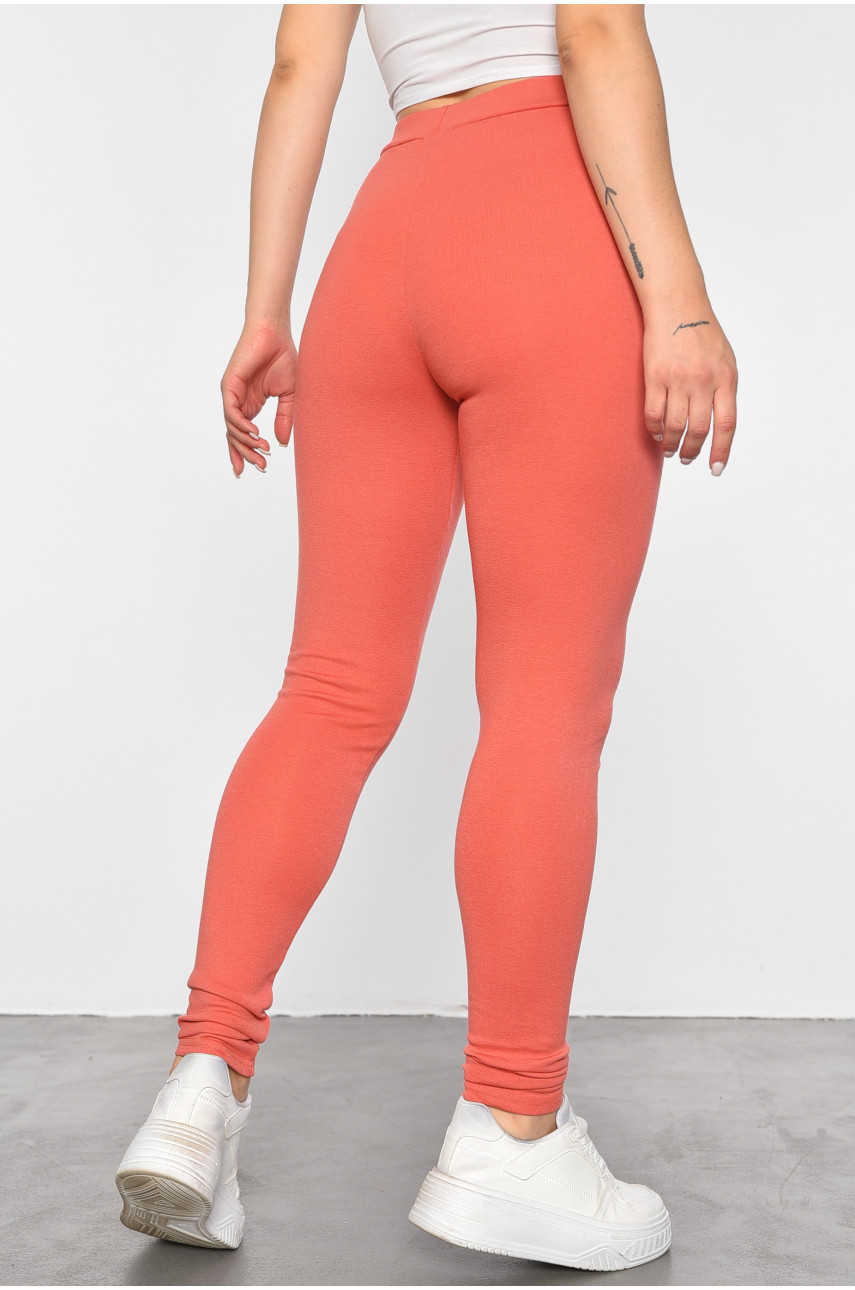 Лосини жіночі однотонні коралового кольору 9631-1 187942